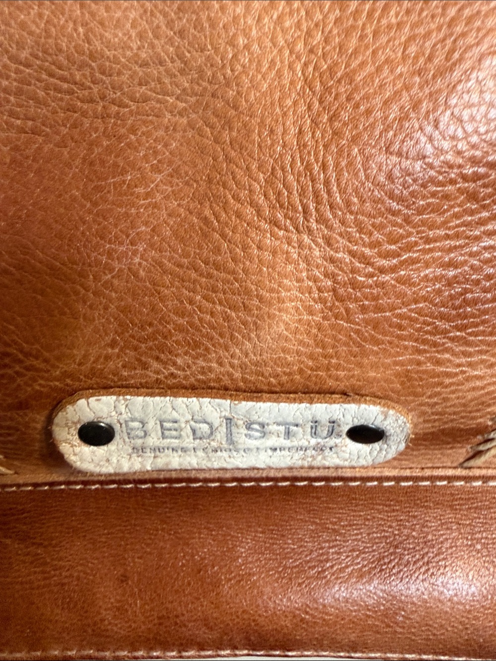 BED|STU Brown Leather Shoulder Bag with Cream Accents  Brand New!’ - Picture 2 of 11